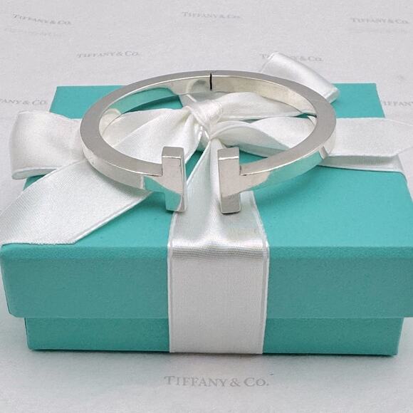 Tiffany & Co. T Square Bracelet Sterling Silver 925 Large W/ Gift Pouch & Box - Picture 9 of 14